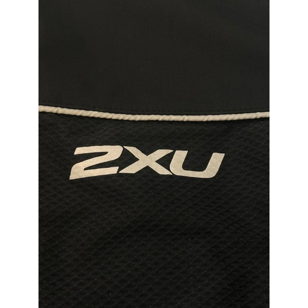 2XU Cycling Vest Black Reflective Full Zip Mesh Back Men's Size‎ Medium Workout